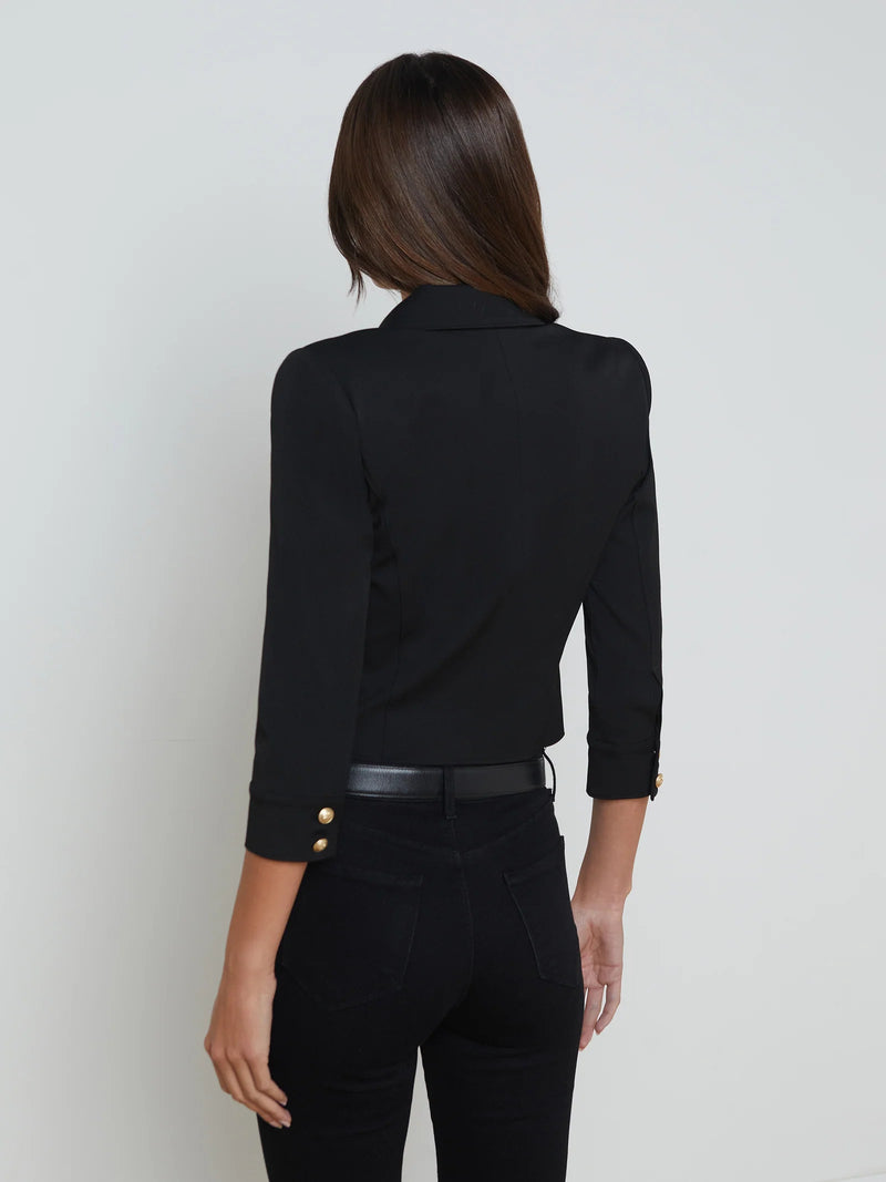 Kumi Cropped Jacket In Black-L&
