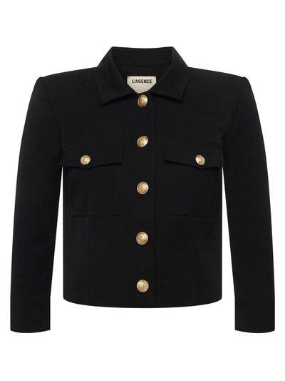 Kumi Cropped Jacket In Black-L'Agence-Tocca Finita