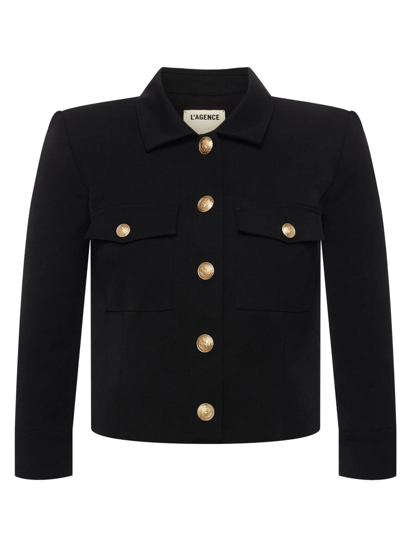 Kumi Cropped Jacket In Black-L&