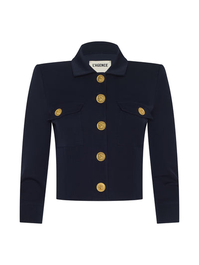 Kumi Cropped Jacket Midnight-L'Agence-Tocca Finita