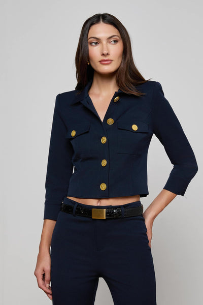 Kumi Cropped Jacket Midnight-L'Agence-Tocca Finita