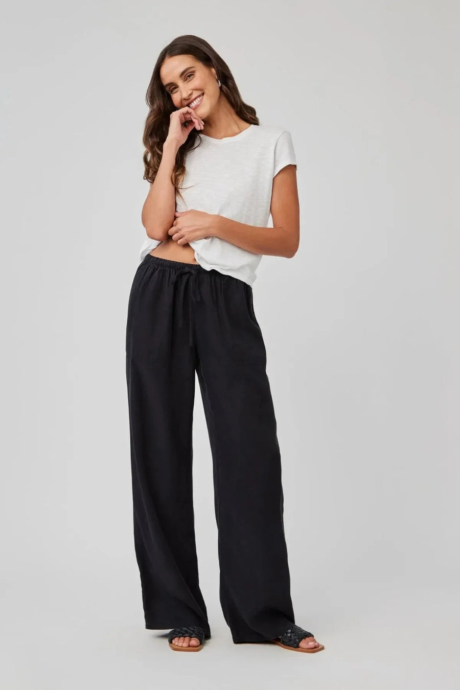 Kylie Wide Leg Drawstring Pant-Bella Dahl-Tocca Finita