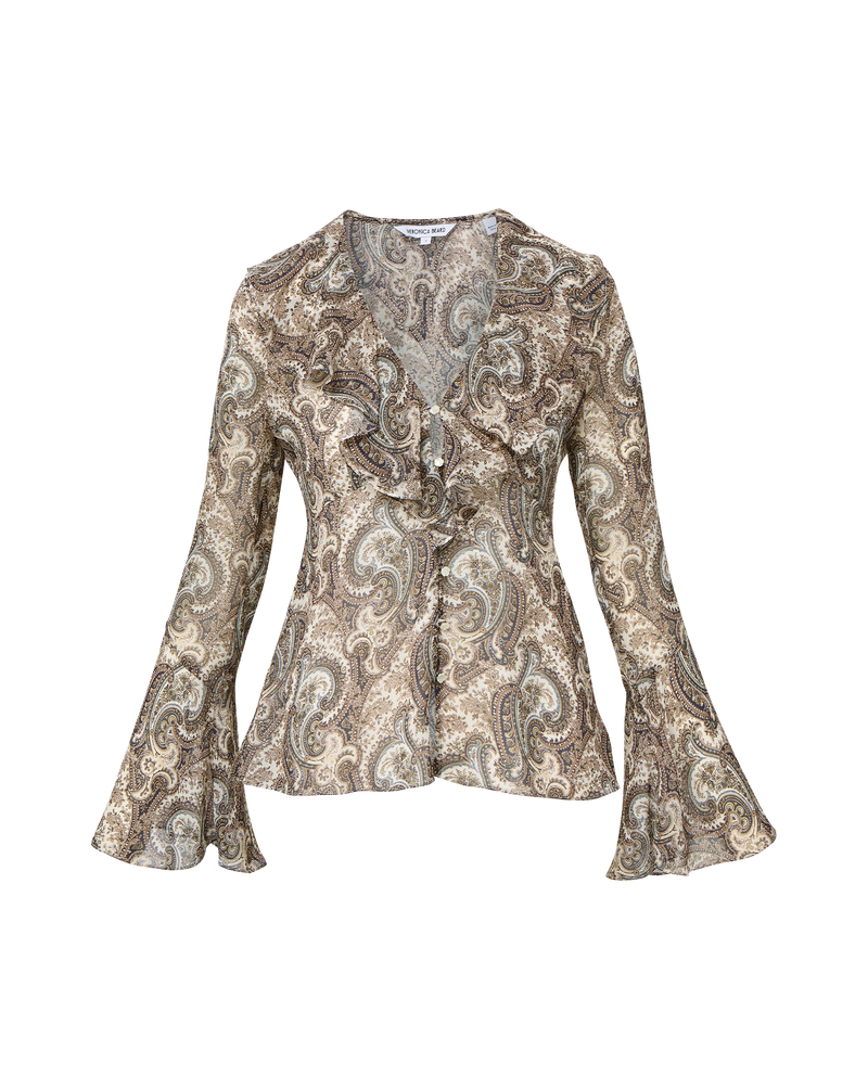 Kyrie Silk Blouse Dove Multi-Veronica Beard-Tocca Finita