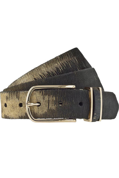 Laser Cut Black & Gold Belt-B Belts-Tocca Finita