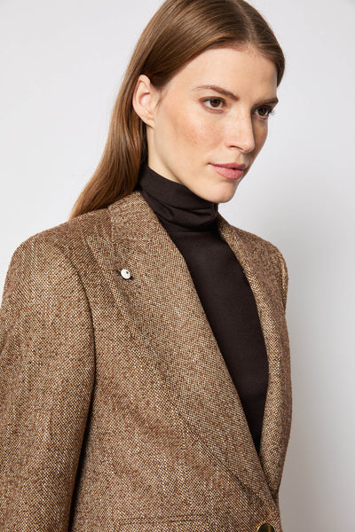 Laura Jacket Single-Breasted Caramel Brick-LBM 1911-Tocca Finita