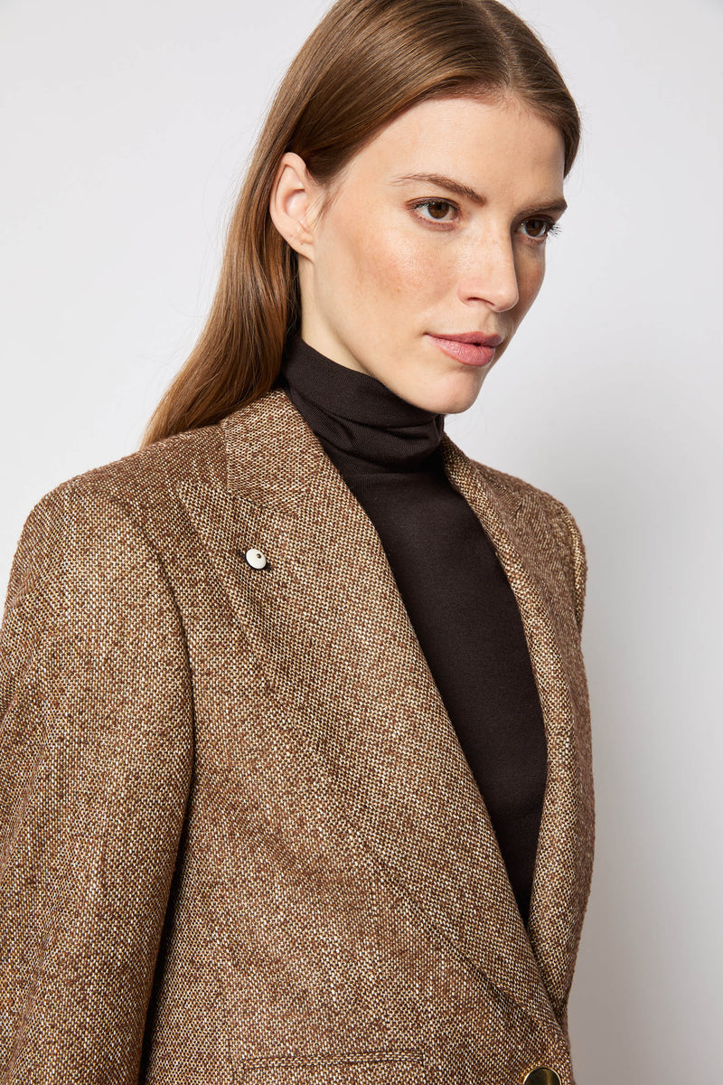 Laura Jacket Single-Breasted Caramel Brick-LBM 1911-Tocca Finita