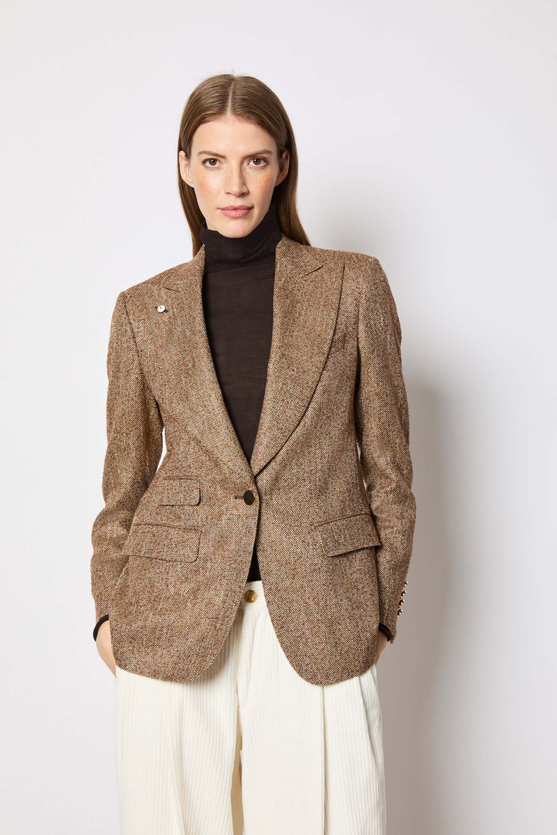 Laura Jacket Single-Breasted Caramel Brick-LBM 1911-Tocca Finita
