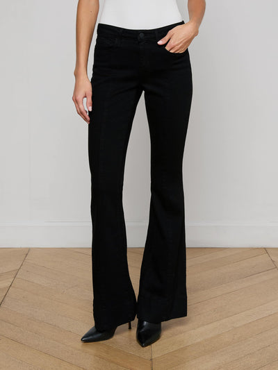 Lenora Low Rise Flare Denim Black-L'Agence-Tocca Finita