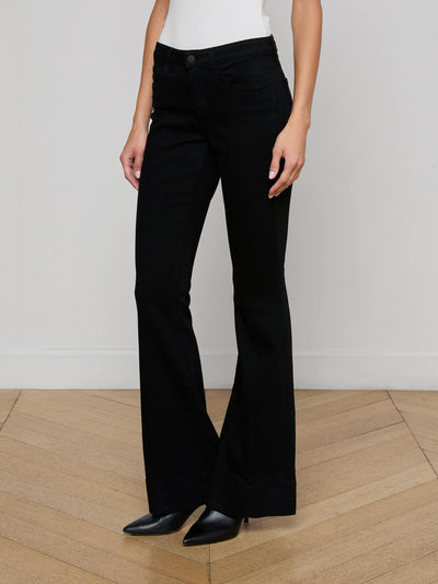 Lenora Low Rise Flare Denim Black-L'Agence-Tocca Finita
