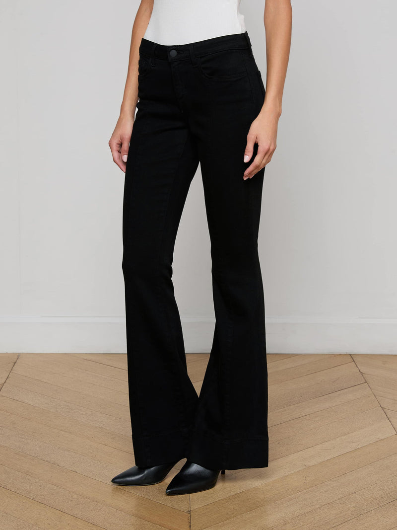 Lenora Low Rise Flare Denim Black-L&