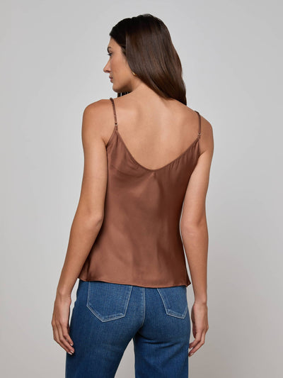 Lexi Satin Camisole Sepia Brown-L'Agence-Tocca Finita