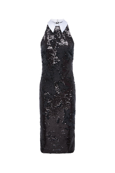 Lilith Sequin Poplin Dress in Black/White-L'Agence-Tocca Finita
