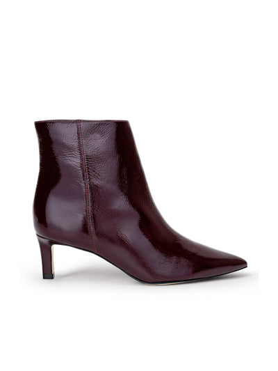 Lilly Kitten-Heel Bootie Wine Patent-L'Agence-Tocca Finita