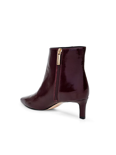 Lilly Kitten-Heel Bootie Wine Patent-L'Agence-Tocca Finita