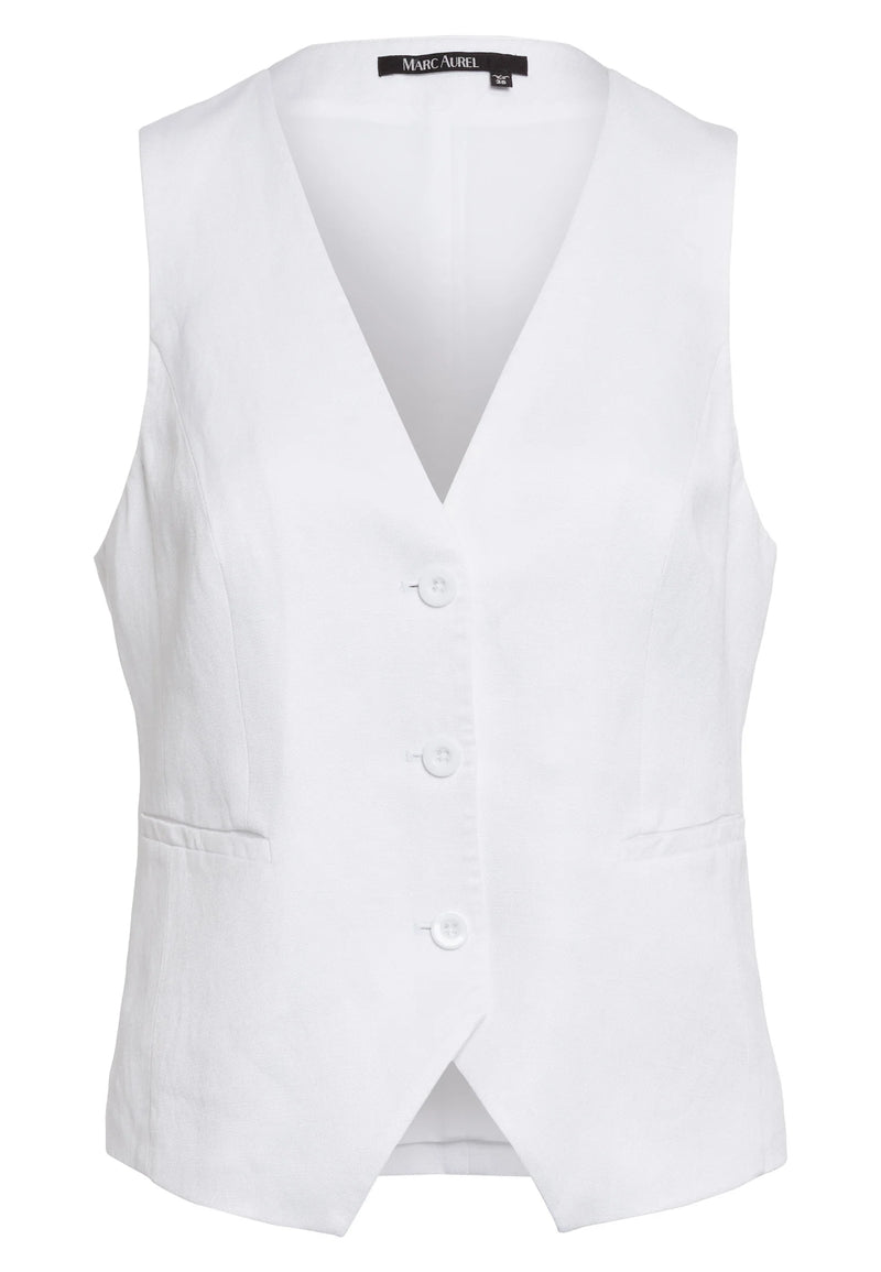 Linen White Vest-Marc Aurel-Tocca Finita