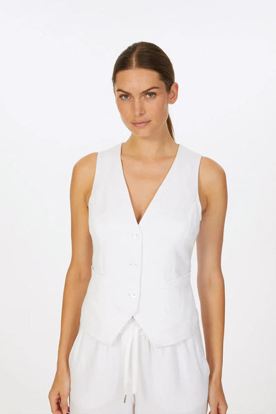 Linen White Vest-Marc Aurel-Tocca Finita