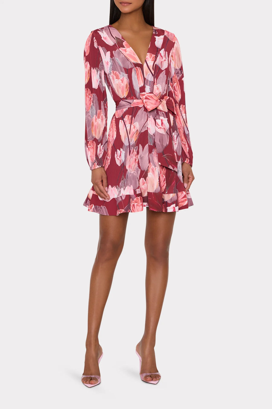 Liv Printed Pleated Dress Red Multi-Milly-Tocca Finita