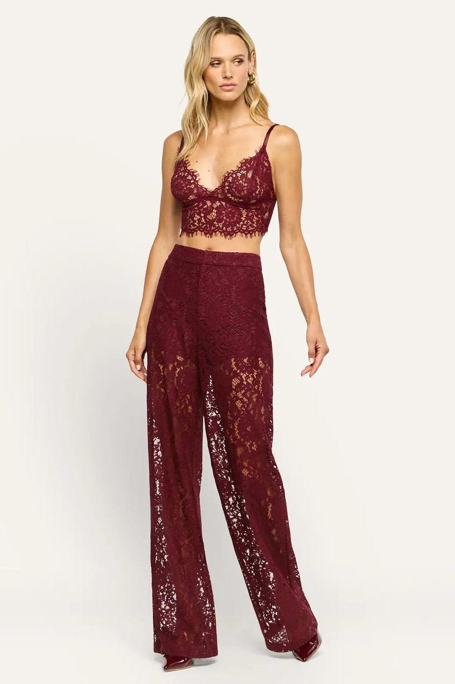 Livvy Straight-Leg Trouser Deep Port-L&