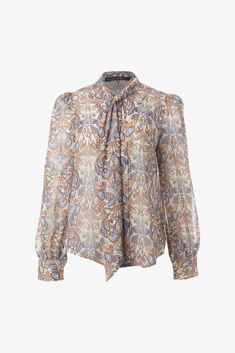 Long Sleeve Blouse with Tie-Iris Setlakwe-Tocca Finita