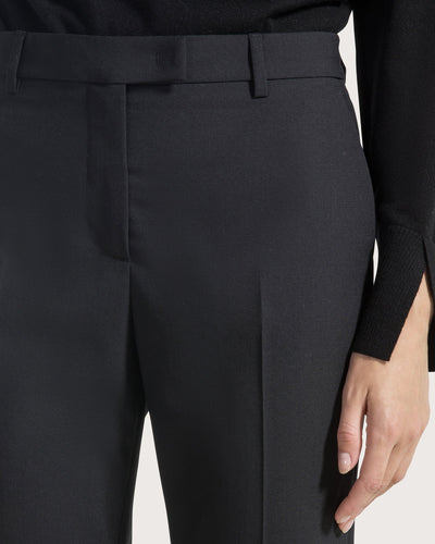 Long Straight-Leg Pants In Cool Wool Black-Seventy-Tocca Finita