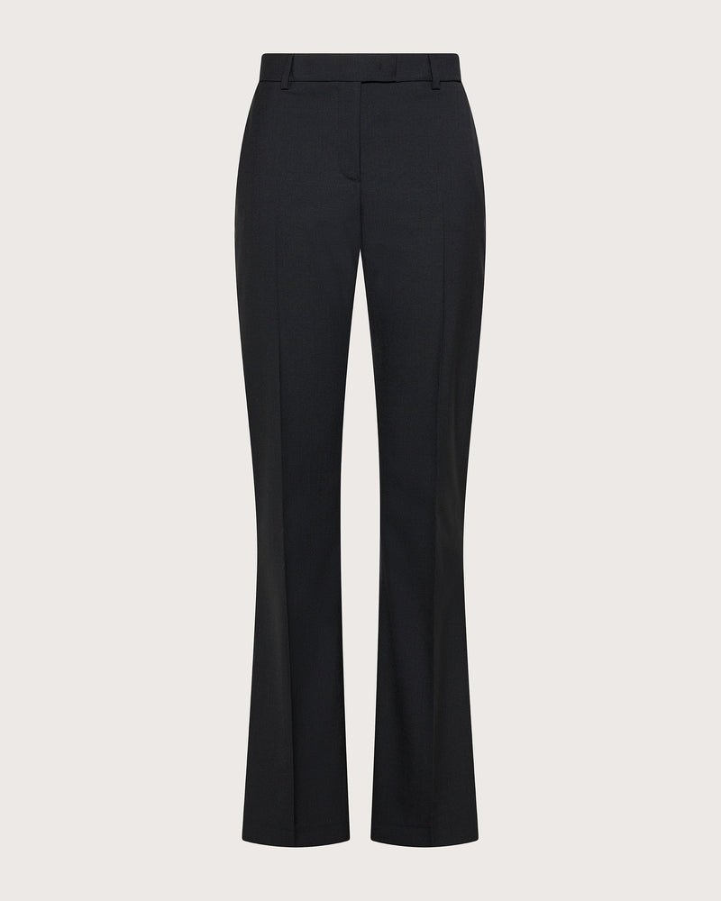 Long Straight-Leg Pants In Cool Wool Black-Seventy-Tocca Finita
