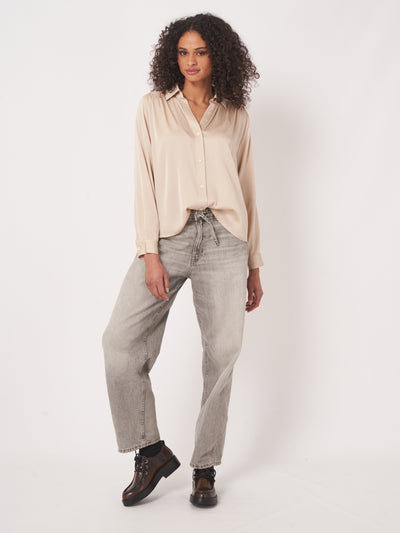 Loose Fit Silk Shirt Blouse-Repeat-Tocca Finita