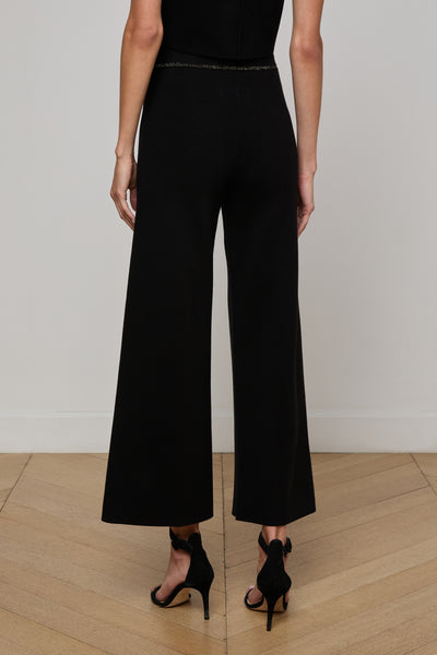 Madrid Wide Leg Knit Pant Black/Gold-L'Agence-Tocca Finita