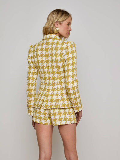 Marie Houndstooth Tweed Blazer Ceylon Yellow/Ivory-L'Agence-Tocca Finita