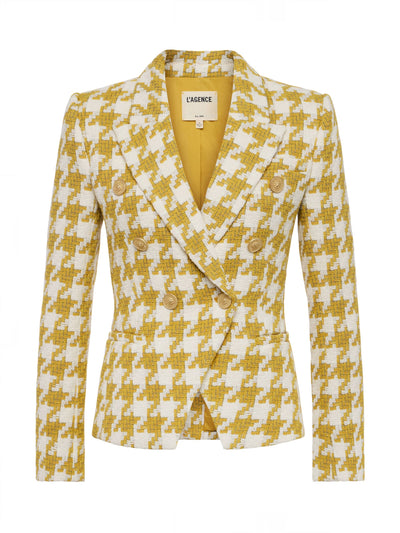 Marie Houndstooth Tweed Blazer Ceylon Yellow/Ivory-L'Agence-Tocca Finita