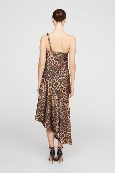 Mavis Satin Midi Dress Leopard-Halston-Tocca Finita