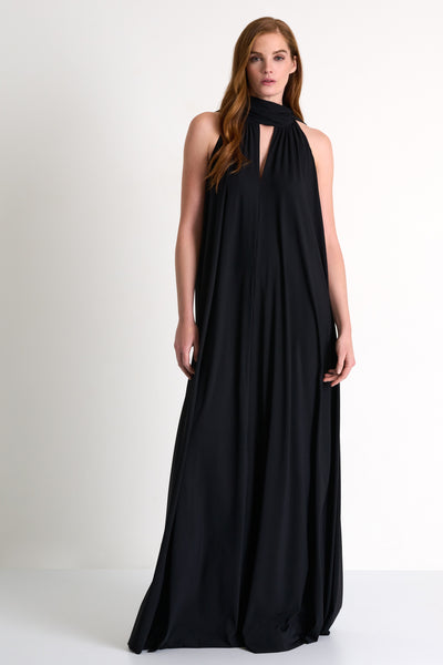 Maxi Lycra Halter Dress Black-Shan-Tocca Finita