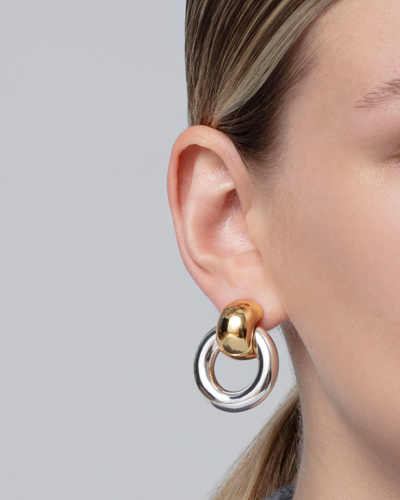 Mega Faye Knockers Earrings Two Tone-Jenny Bird-Tocca Finita