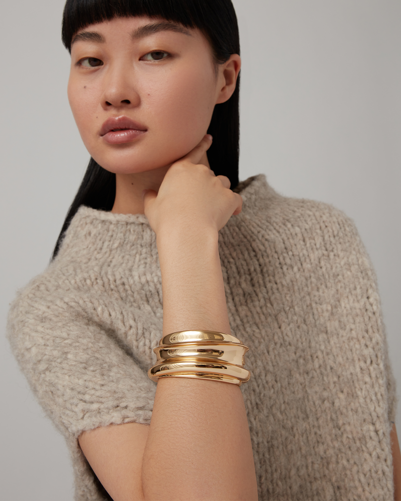 Mega Lennon Bangle Gold-Jenny Bird-Tocca Finita
