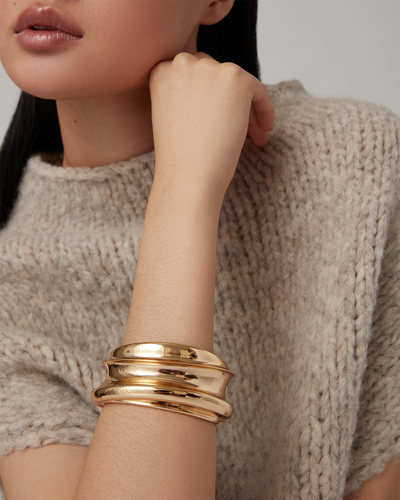 Mega Lennon Bangle Gold-Jenny Bird-Tocca Finita
