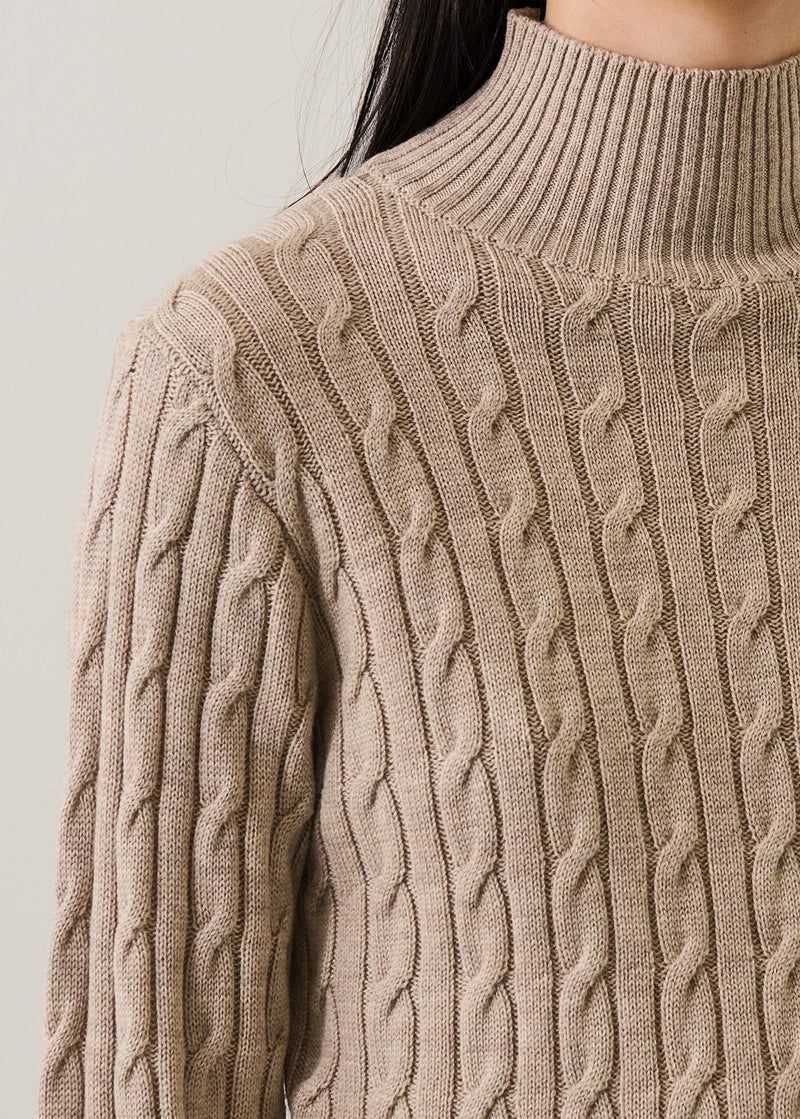 Merino Cable Mock Neck-Patrick Assaraf-Tocca Finita