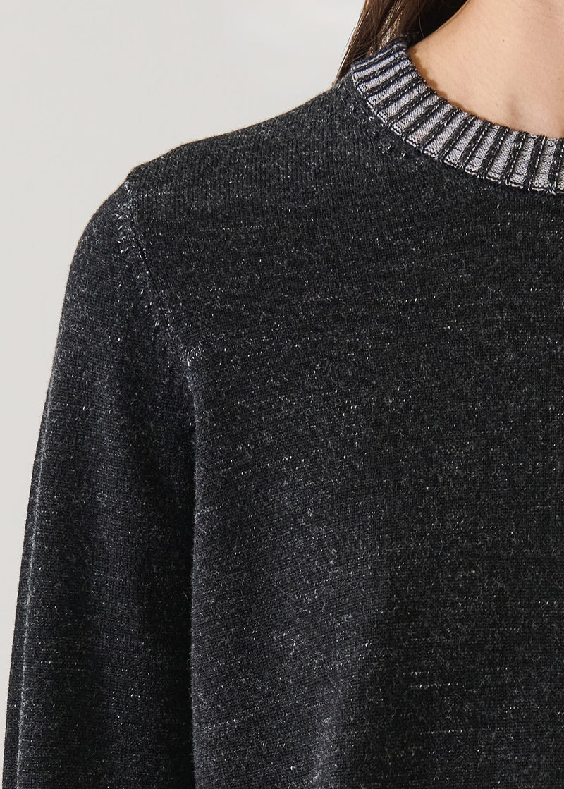 Merino Plaited Cropped Crewneck Black-Patrick Assaraf-Tocca Finita