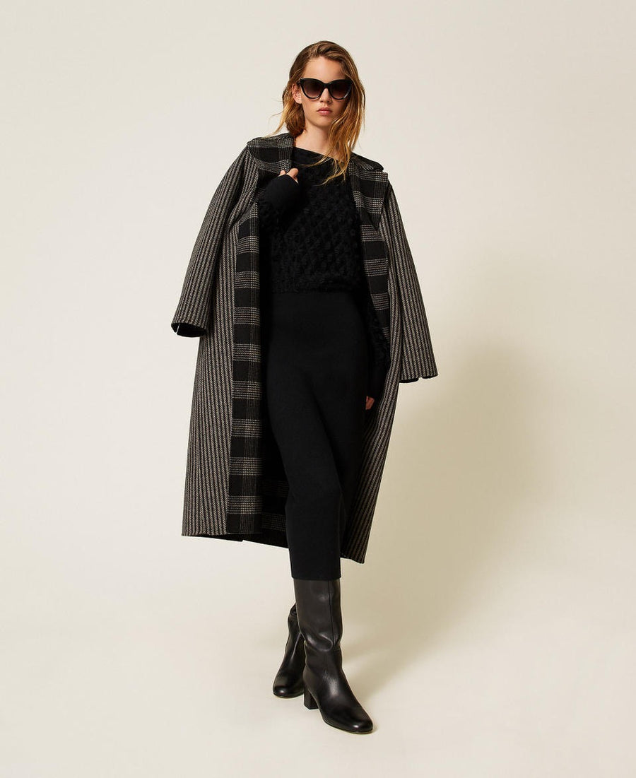 Midi Dress With Fringes Black-Twinset Actitude-Tocca Finita