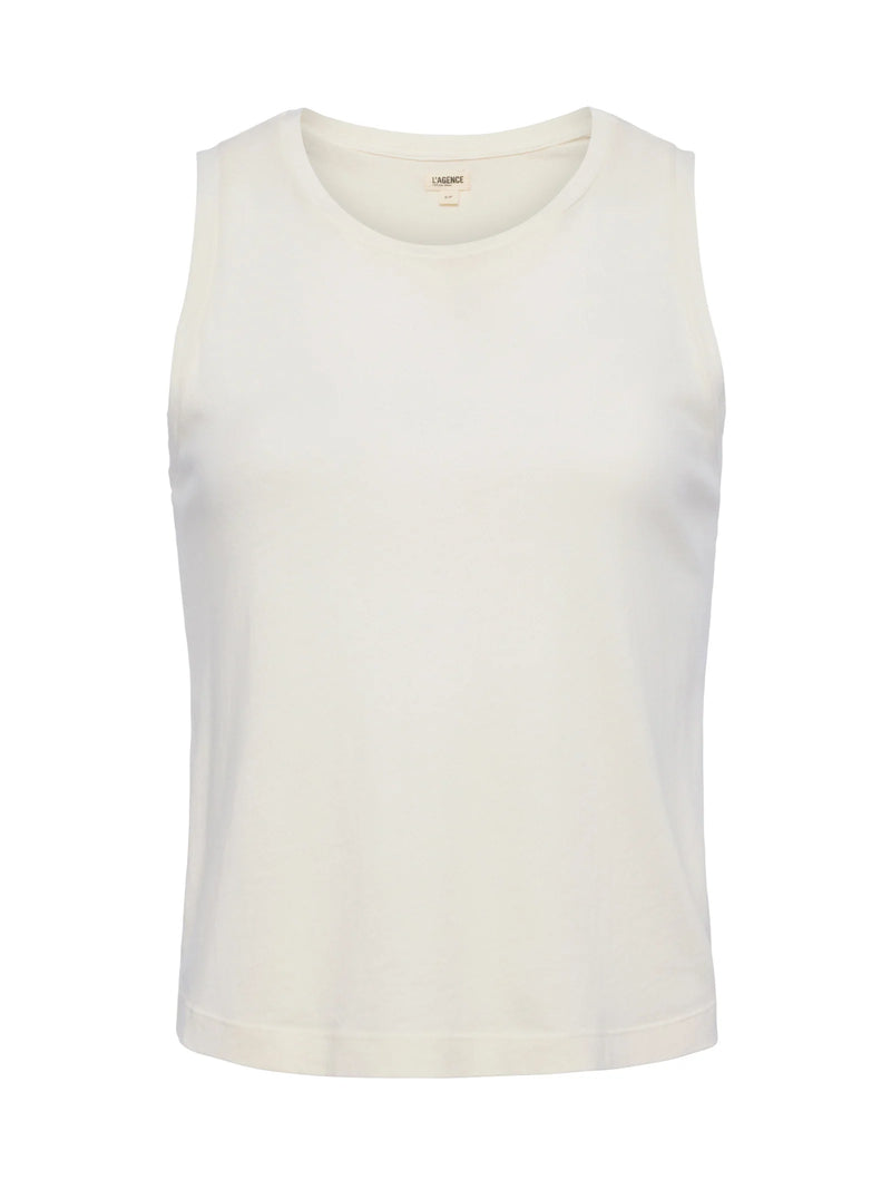 Mikaela Cotton Tank In Light Pearl-L&