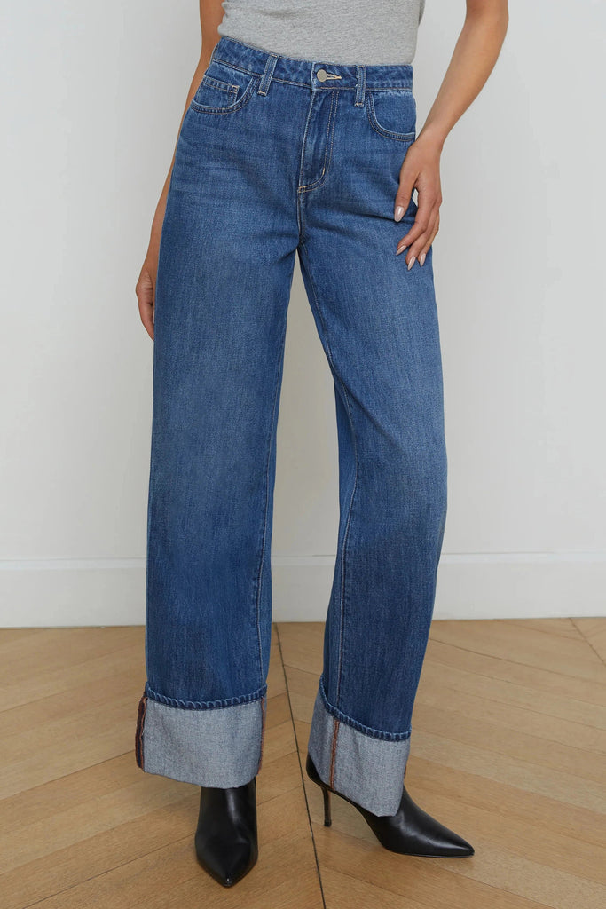Miley Cuffed Wide Leg Jeans - L'Agence – Tocca Finita