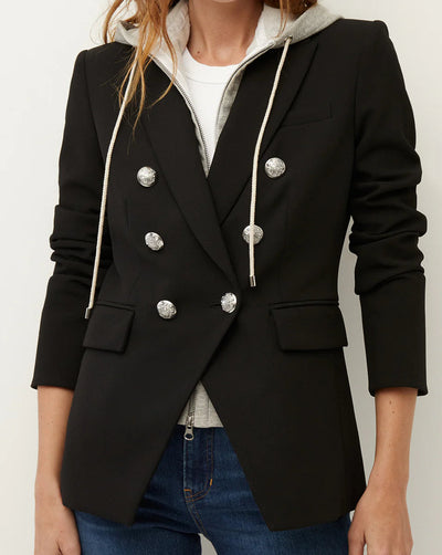 Miller Dickey Jacket Black with Silver Buttons Veronica Beard 14 Black