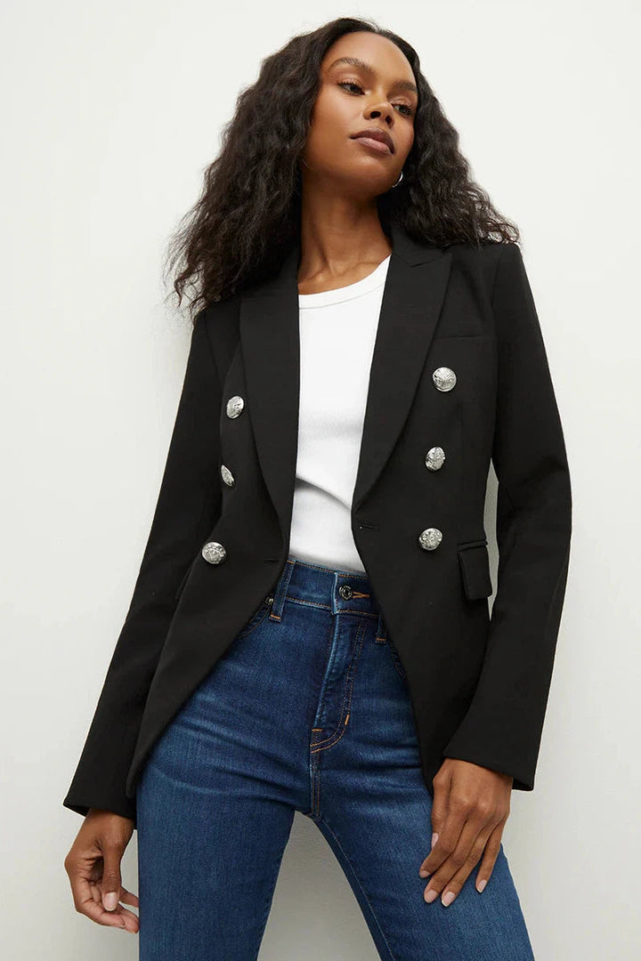 Miller Dickey Jacket Black with Silver Buttons Veronica Beard