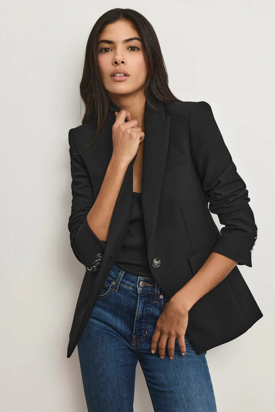 Miller Single-Breasted Dickey Jacket Black-Veronica Beard-Tocca Finita