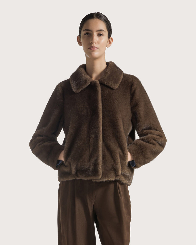 Mock Mink Jacket Brown-Seventy-Tocca Finita