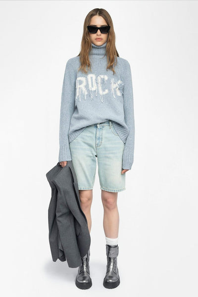 Mora Wool Sweater Light Blue-Zadig & Voltaire-Tocca Finita