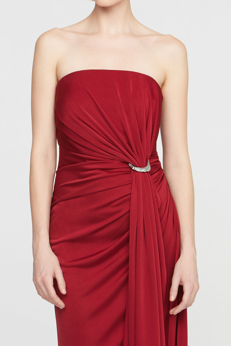 Nadia Jersey Midi Dress Ruby-Halston-Tocca Finita