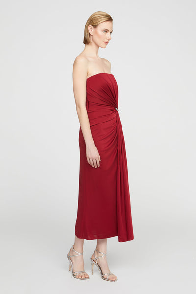Nadia Jersey Midi Dress Ruby-Halston-Tocca Finita