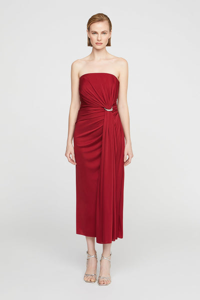 Nadia Jersey Midi Dress Ruby-Halston-Tocca Finita