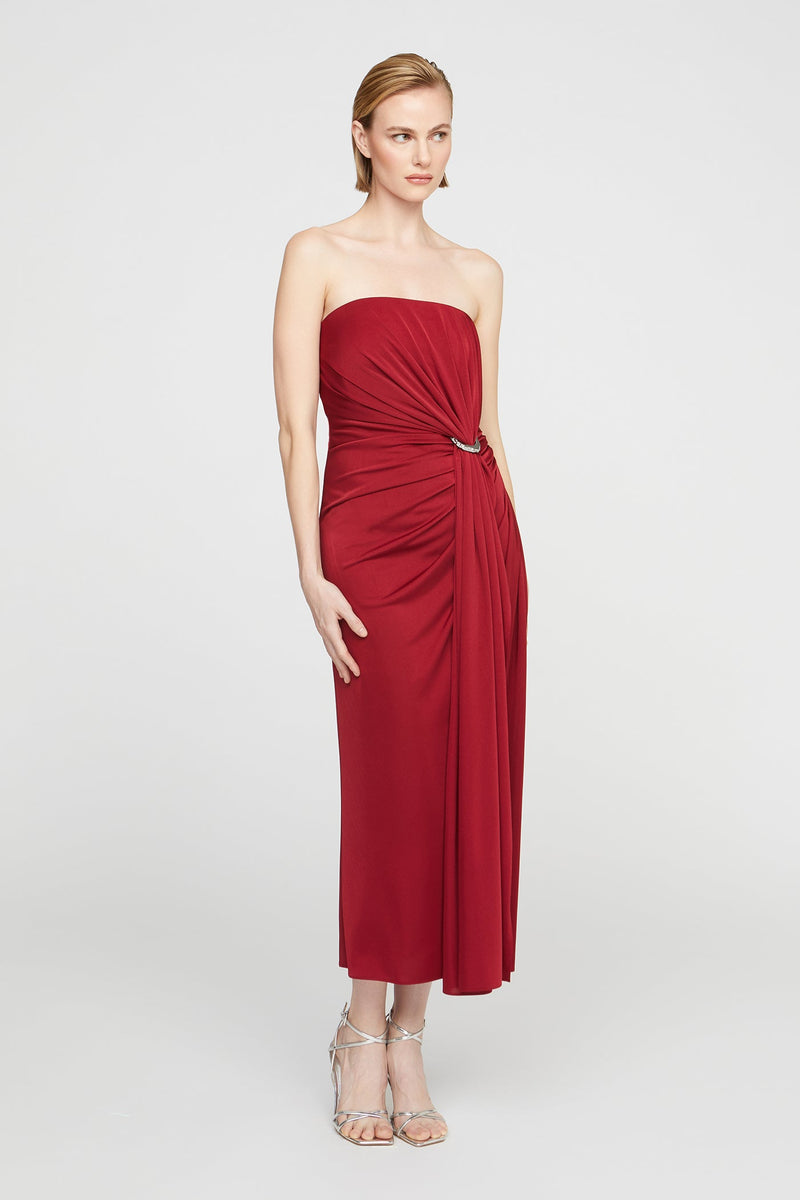 Nadia Jersey Midi Dress Ruby-Halston-Tocca Finita