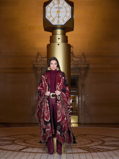Naoko Poncho in Multi Stripe Paisley-L'Agence-Tocca Finita