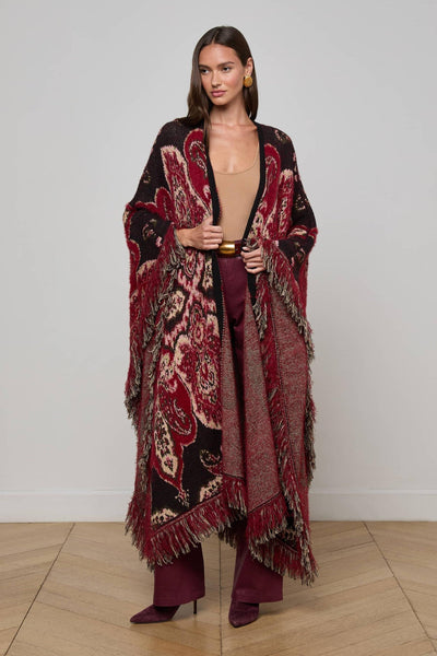 Naoko Poncho in Multi Stripe Paisley-L'Agence-Tocca Finita
